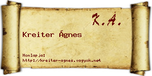 Kreiter Ágnes névjegykártya