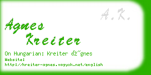 agnes kreiter business card